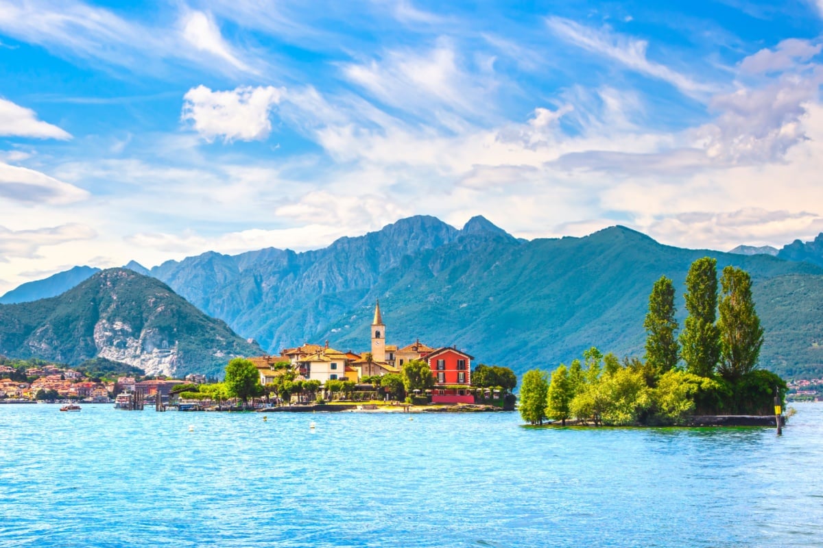 Isola dei Pescatori, fisherman island in Maggiore lake, Borromean Islands, Stresa Piedmont Italy, Europe.