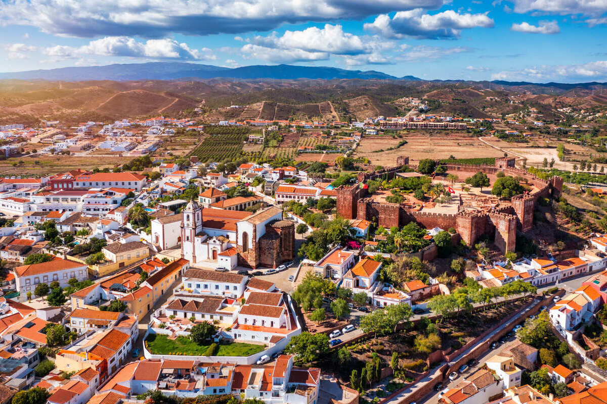 Aerial View Of Silves, Portugal, Southern Europe